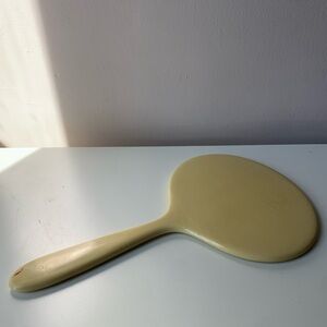 Vintage Celluloid Ivory Pyralin Dubarry Beveled Glass Hand Held Mirror USA